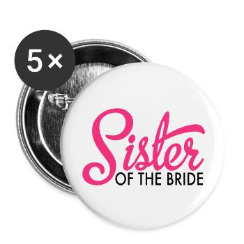 jeune mariée - Lot de 5 grands badges (56 mm) - blanc - Devant