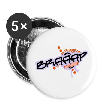 Braaap Machine - Buttons groß 56 mm (5er Pack) - Weiß - Vorne