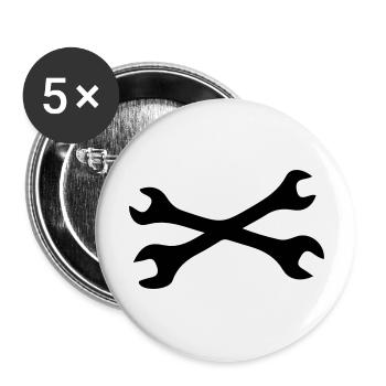 Schraubenschlüssel - Buttons groß 56 mm (5er Pack) - Weiß - Vorne