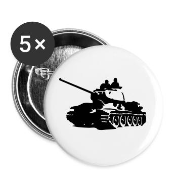 Tank T-34 - Lot de 5 grands badges (56 mm) - blanc - Devant