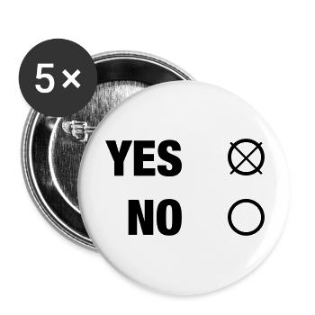 OUI NON - Lot de 5 grands badges (56 mm) - blanc - Devant