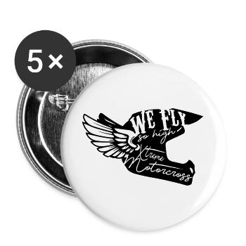 motorcross shirt - Buttons large 2.2''/56 mm (5-pack) - white - Front