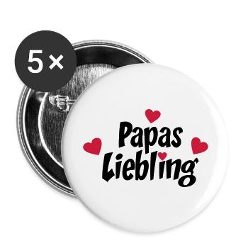 Papa - Buttons groß 56 mm (5er Pack) - Weiß - Vorne