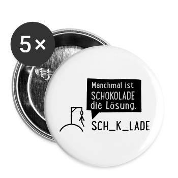 Schokolade - Buttons groß 56 mm (5er Pack) - Weiß - Vorne