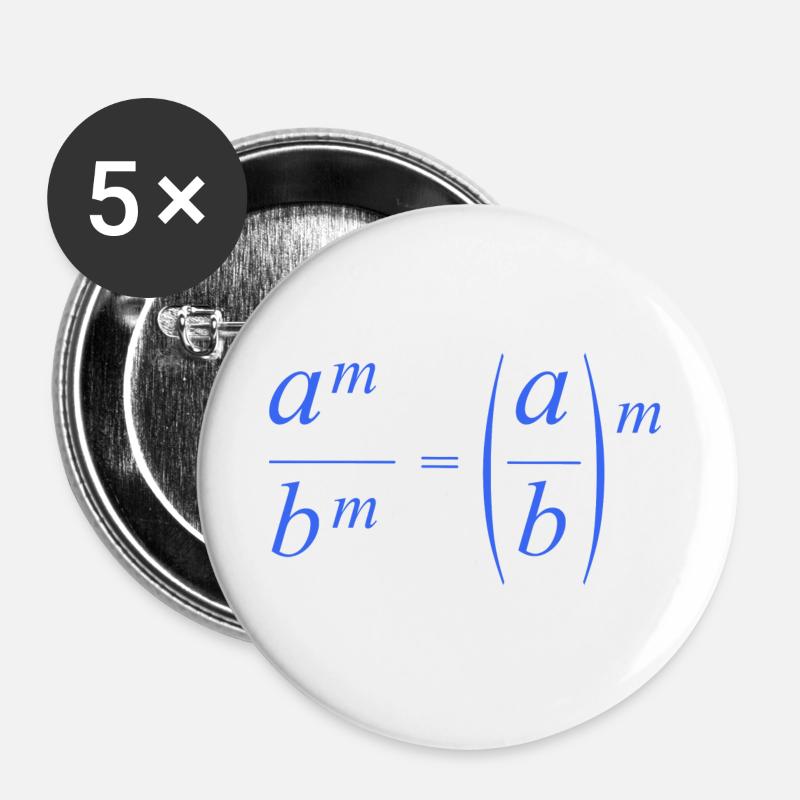 mathematics - Buttons large 2.2''/56 mm (5-pack) - white