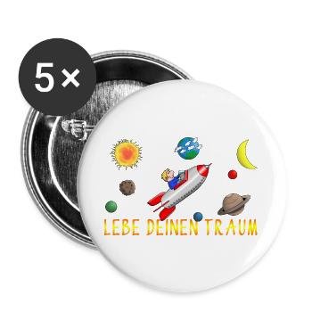 Vivez votre rêve - Lot de 5 grands badges (56 mm) - blanc - Devant