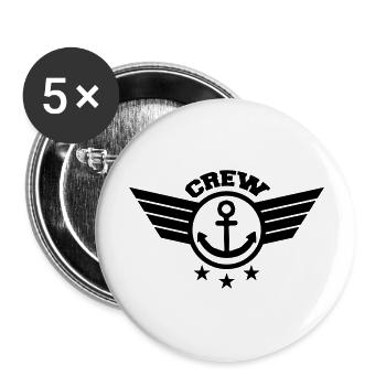 Anchor Crew - Lot de 5 grands badges (56 mm) - blanc - Devant