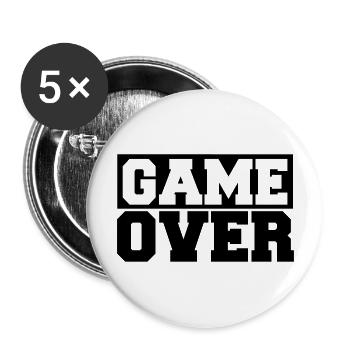game_over - Lot de 5 grands badges (56 mm) - blanc - Devant