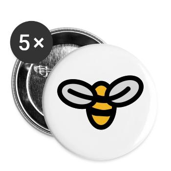 Bee - Lot de 5 grands badges (56 mm) - blanc - Devant