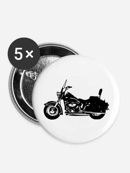 motorrad chopper - Buttons groß 56 mm (5er Pack) - Weiß