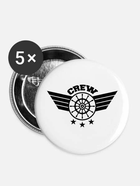 Sailor Crew - Buttons groß 56 mm (5er Pack) - Weiß