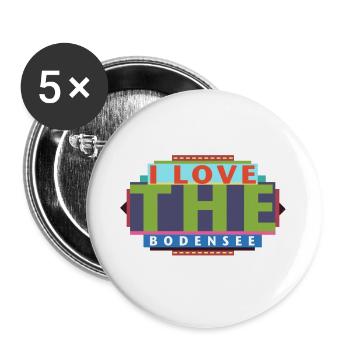 I Love The Bodensee - Buttons groß 56 mm (5er Pack) - Weiß - Vorne
