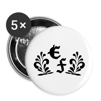 EINTRACHT FANS | Frankfurt Fussball Fans - Buttons groß 56 mm (5er Pack) - Weiß - Vorne