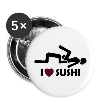 i love sushi - Buttons groß 56 mm (5er Pack) - Weiß - Vorne