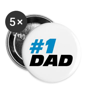 #1 Dad - Buttons large 2.2''/56 mm (5-pack) - white - Front
