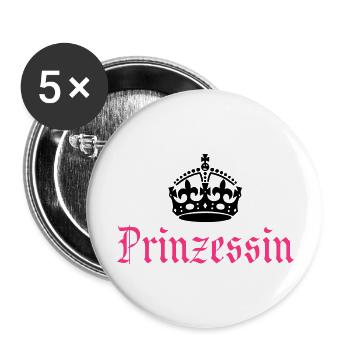Princess with crown - Buttons large 2.2''/56 mm (5-pack) - white - Front