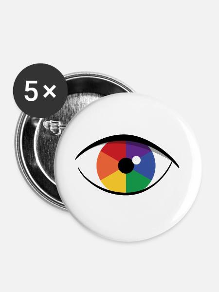 Auge - Buttons groß 56 mm (5er Pack) - Weiß