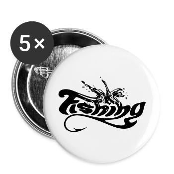 sz2_fishing - Buttons groß 56 mm (5er Pack) - Weiß - Vorne