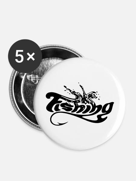 sz2_fishing - Buttons groß 56 mm (5er Pack) - Weiß