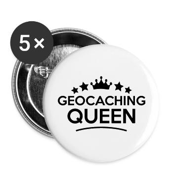 geocaching queen stars - Lot de 5 grands badges (56 mm) - blanc - Devant