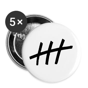 Hamburg Strichzeichnung - Buttons groß 56 mm (5er Pack) - Weiß - Vorne
