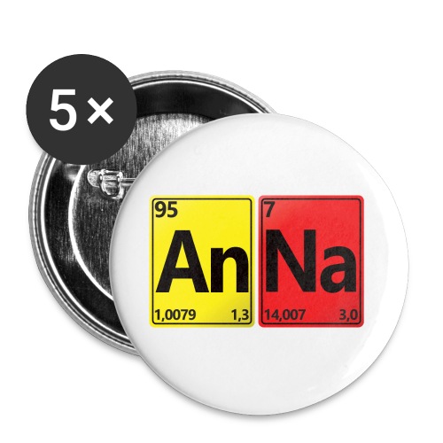 Anna - Dein Name im Chemie-Look - Buttons groß 56 mm (5er Pack)