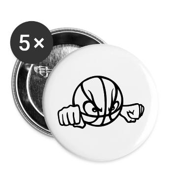 bad_basketball - Buttons groß 56 mm (5er Pack) - Weiß - Vorne
