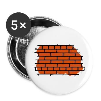 mauer - wall - Buttons groß 56 mm (5er Pack) - Weiß - Vorne