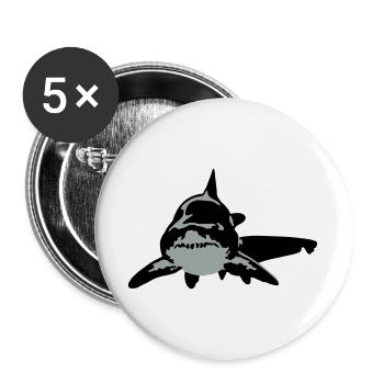 shark - Buttons large 2.2''/56 mm (5-pack) - white - Front