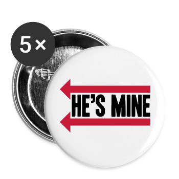 He's Mine Design - Buttons groß 56 mm (5er Pack) - Weiß - Vorne