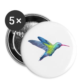 AD Hummingbird - Buttons large 2.2''/56 mm (5-pack) - white - Front