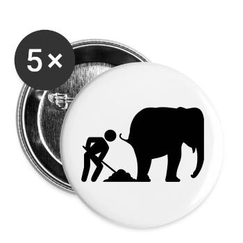 Elephant shit - Buttons groß 56 mm (5er Pack) - Weiß - Vorne