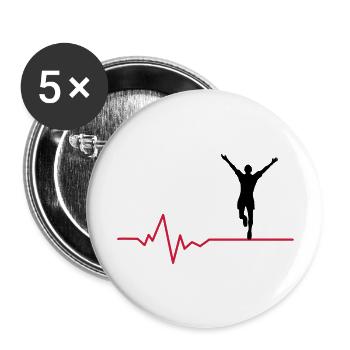 Jogger Puls - Buttons groß 56 mm (5er Pack) - Weiß - Vorne