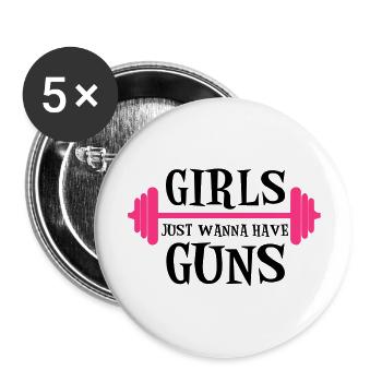 Guns - Buttons large 2.2''/56 mm (5-pack) - white - Front