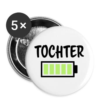 Tochter - Akku - Buttons groß 56 mm (5er Pack) - Weiß - Vorne
