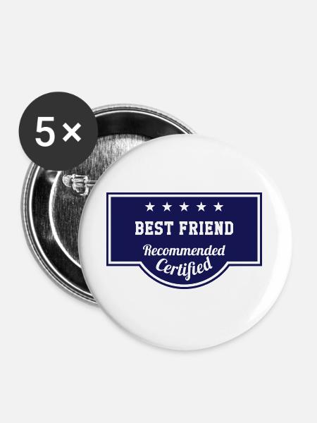 Best Friend - Buttons groß 56 mm (5er Pack) - Weiß