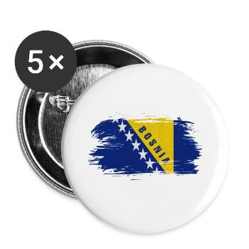 Bosnia Vintage Flag / Gift Sarajevo - Buttons large 2.2''/56 mm (5-pack) - white - Front