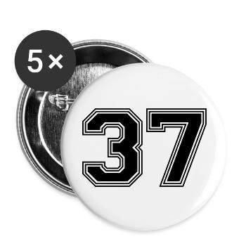 37_Nummer_37_(s31) - Buttons groß 56 mm (5er Pack) - Weiß - Vorne