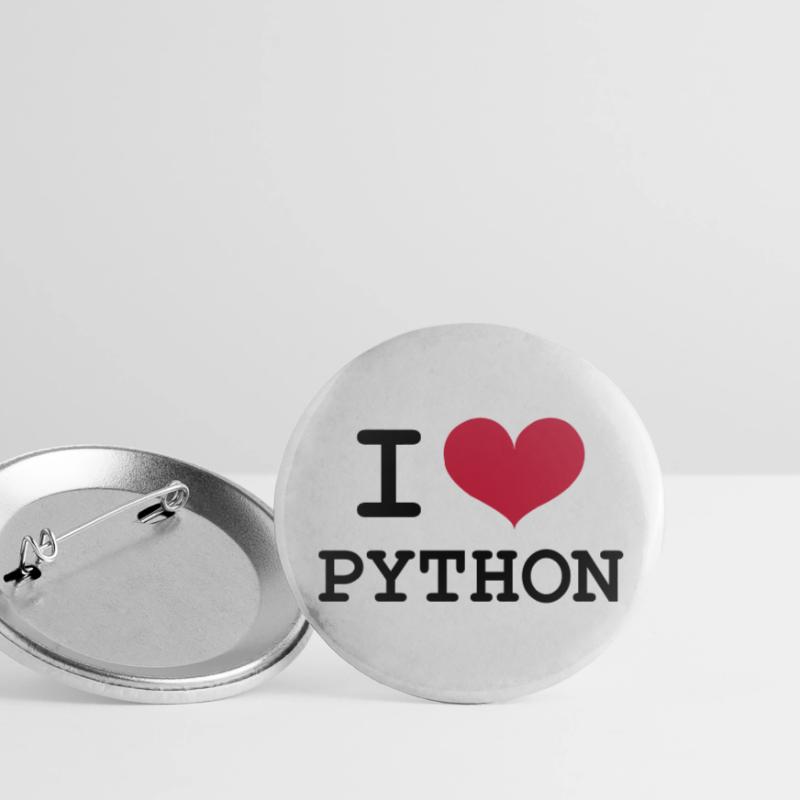 I Love Python [Developer / Geek] Buttons large 2.2''/56 mm (5-pack)