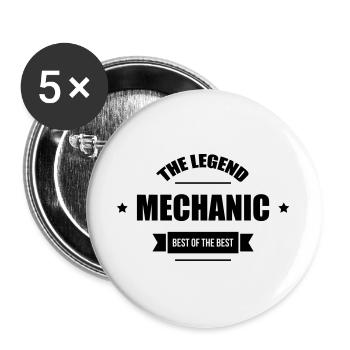 Mechanic - Buttons groß 56 mm (5er Pack) - Weiß - Vorne