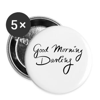 Bonjour chéri - Lot de 5 grands badges (56 mm) - blanc - Devant