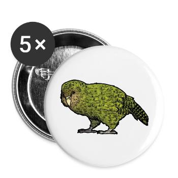 Strigops kakapo 02 - Lot de 5 grands badges (56 mm) - blanc - Devant