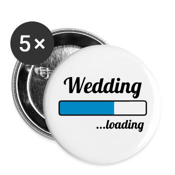 Wedding ...loading - Buttons groß 56 mm (5er Pack) - Weiß - Vorne