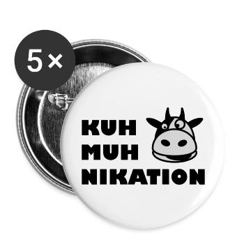 Kommunikation Kuh - Buttons groß 56 mm (5er Pack) - Weiß - Vorne