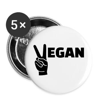 Vegan - Lot de 5 grands badges (56 mm) - blanc - Devant