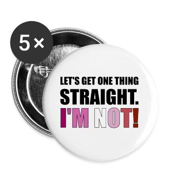 Lesbian LGBT Gay Pride Rainbow CSD Love - Buttons groß 56 mm (5er Pack) - Weiß - Vorne
