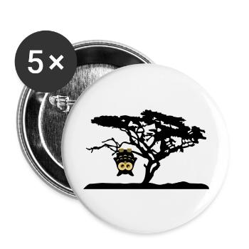 Chouette à l'envers sur les différentes pentes arb - Lot de 5 grands badges (56 mm) - blanc - Devant