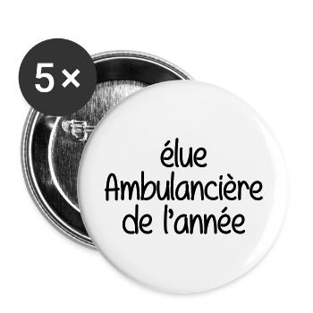 Ambulancier / Ambulance / Hôpital / Médecin - Buttons large 2.2''/56 mm (5-pack) - white - Front