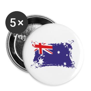 Australian Flag / Flagge Australien / Australia - Buttons groß 56 mm (5er Pack) - Weiß - Vorne