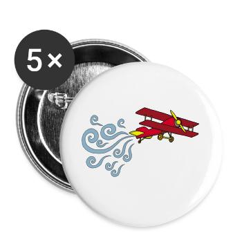 Vintage Flugzeug - Buttons groß 56 mm (5er Pack) - Weiß - Vorne